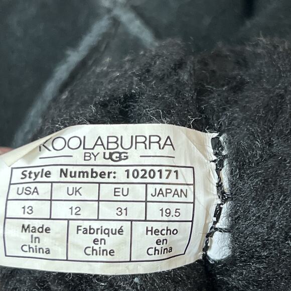 Koolaburra by Ugg Tall Winter Boots Pull On Little Kid Girls Size 13 Black Suede - Picture 10 of 11